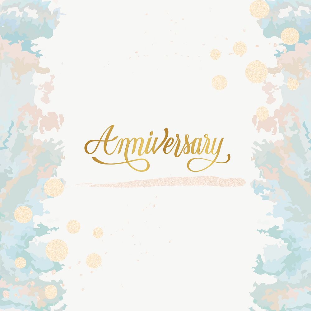 Pastel wedding anniversary card vector
