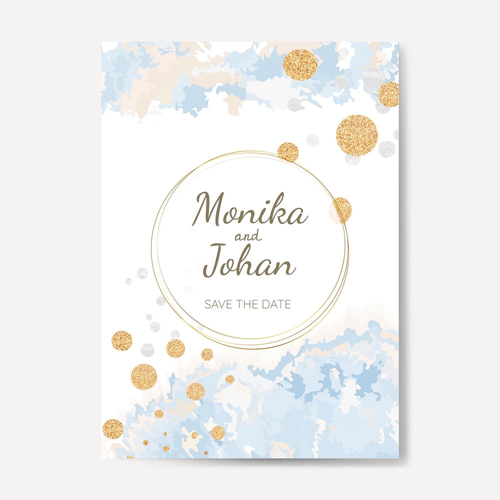 Pastel wedding invitation card vector
