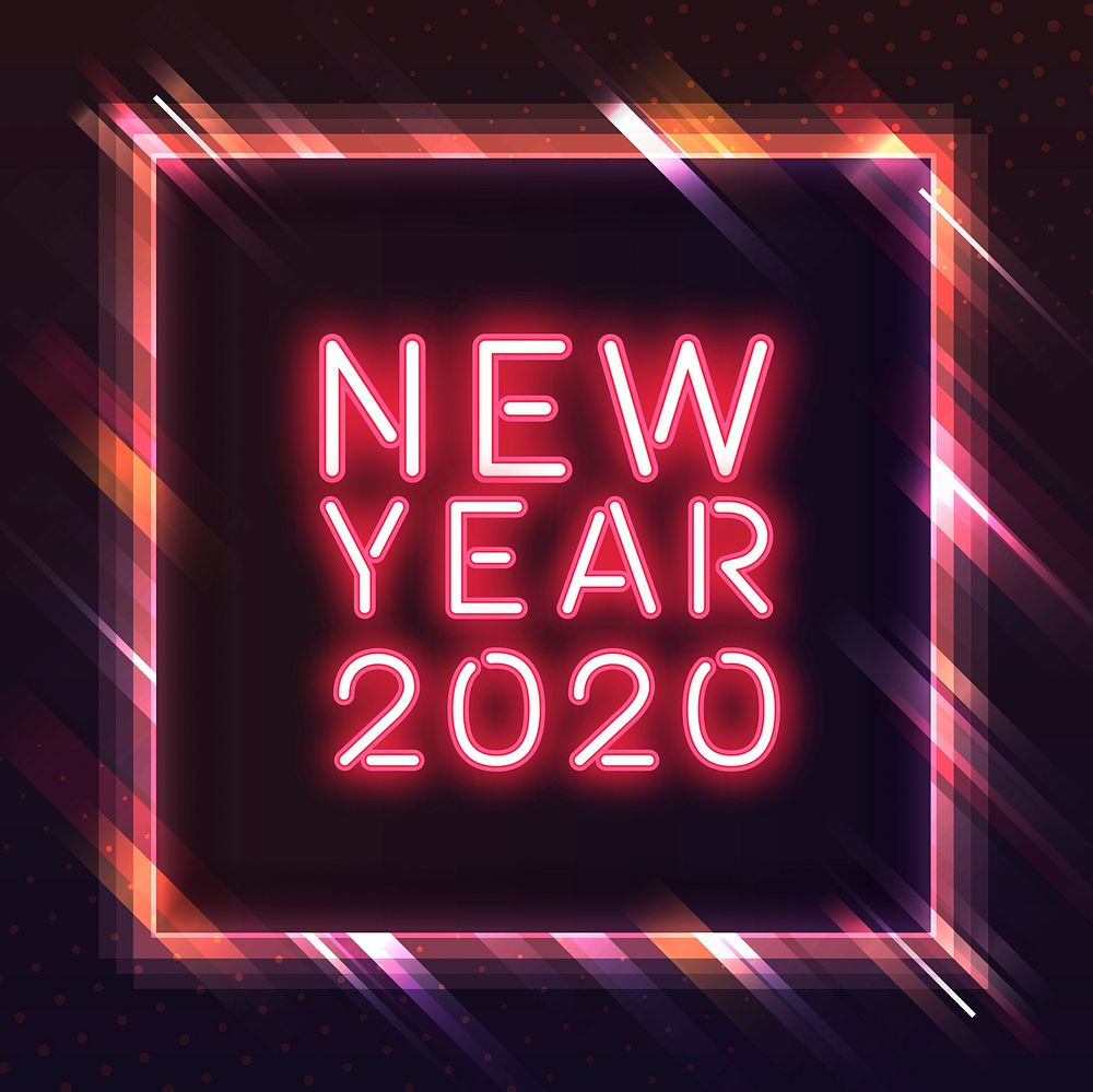 Red new year 2019 neon sign vector
