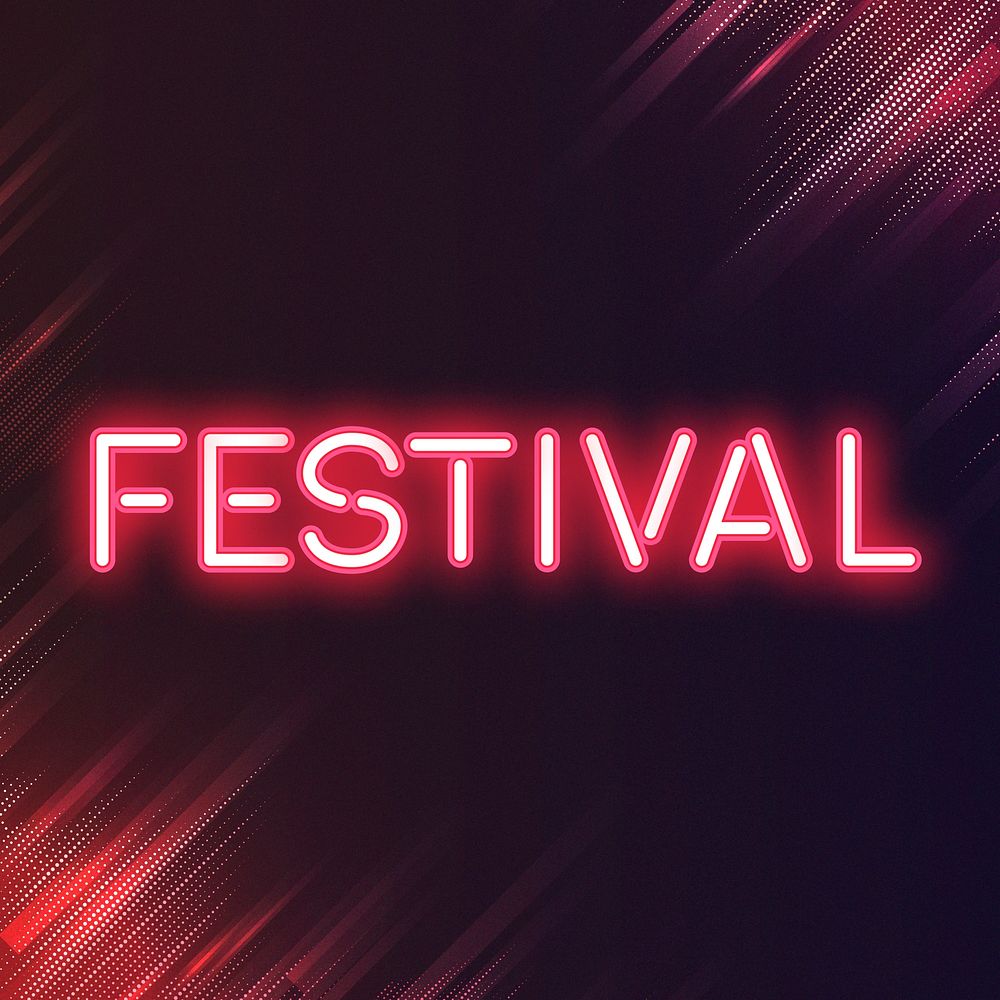 Red festival  neon signboard vector