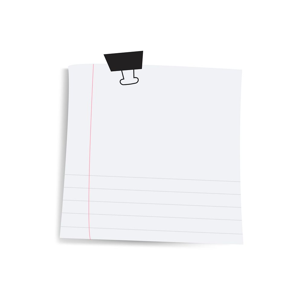 Blank square reminder paper note vector