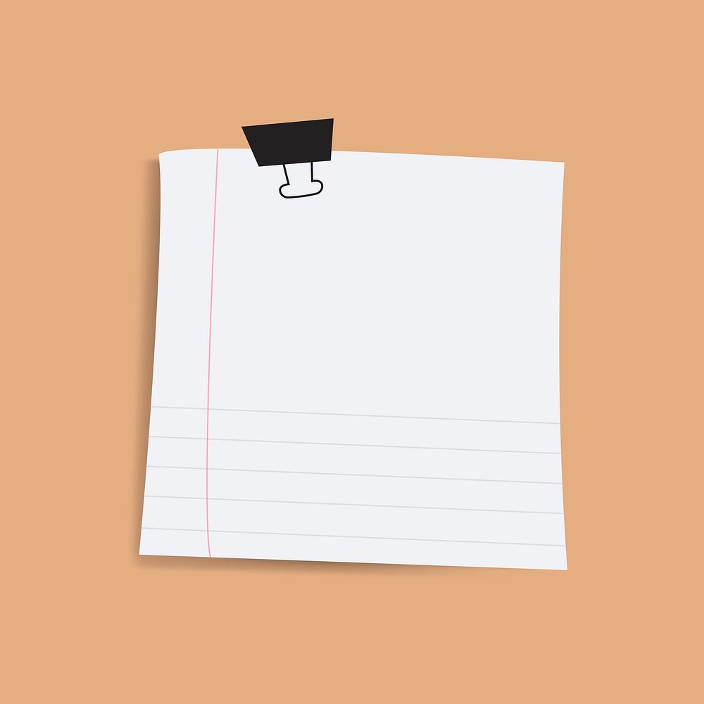 Blank square reminder paper note vector