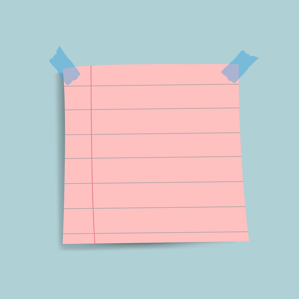 Blank pink reminder paper note vector