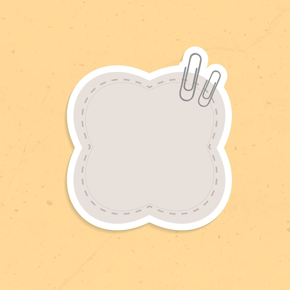 Gray bubble shaped reminder note sticker vector