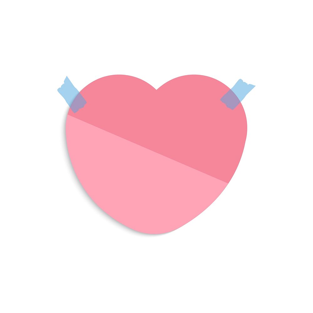Blank heart shaped reminder note vector