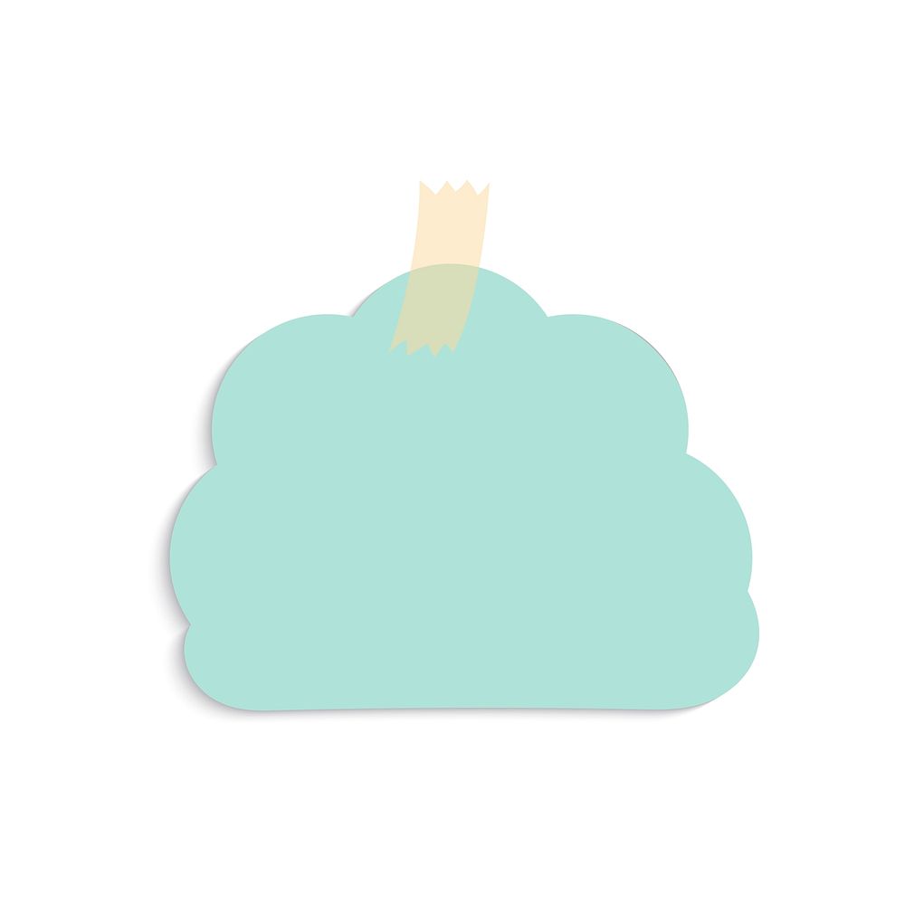 Blank green cloud reminder note vector