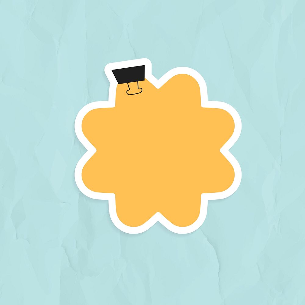 Yellow bubble shaped reminder note sticker vector
