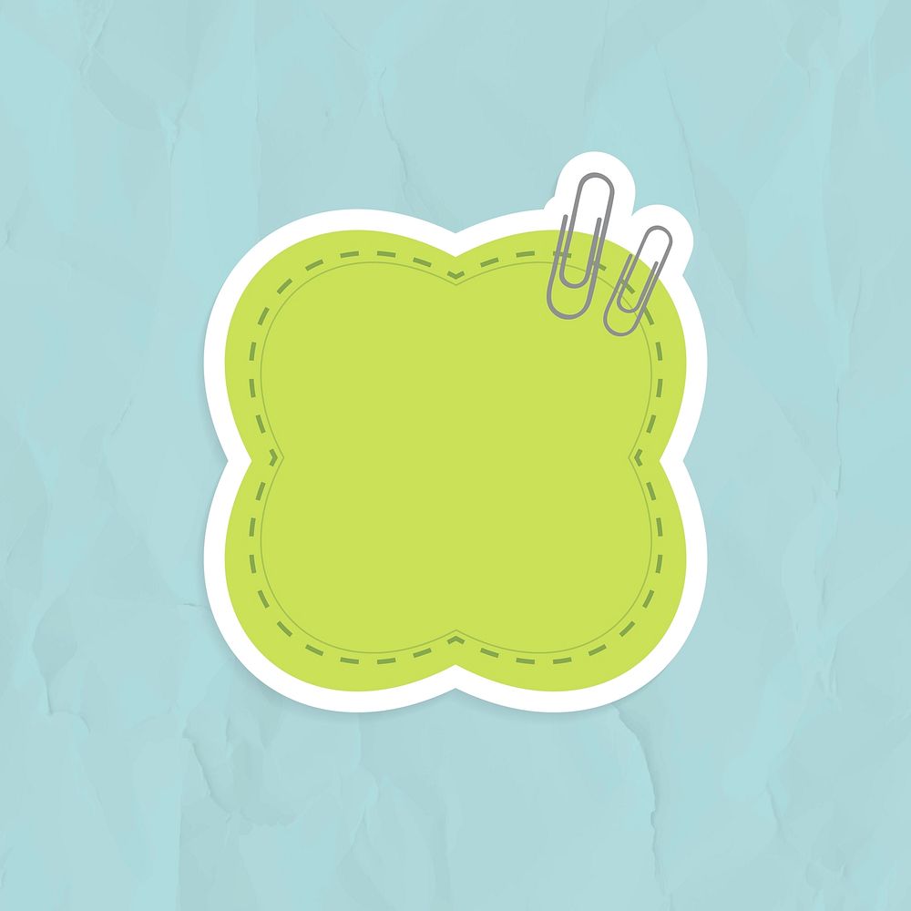 Green bubble shaped reminder note sticker vector