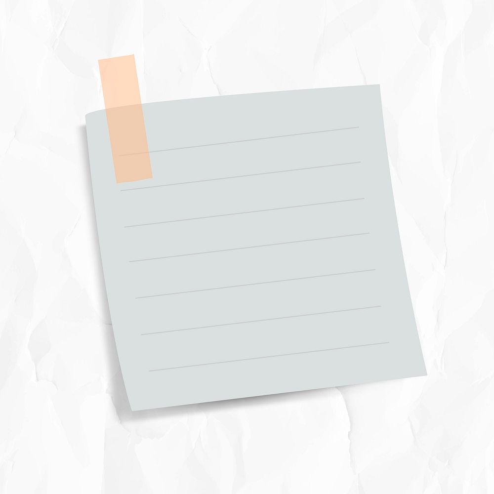 Blank lined notepaper set with sticky tape on wrinkled paper background