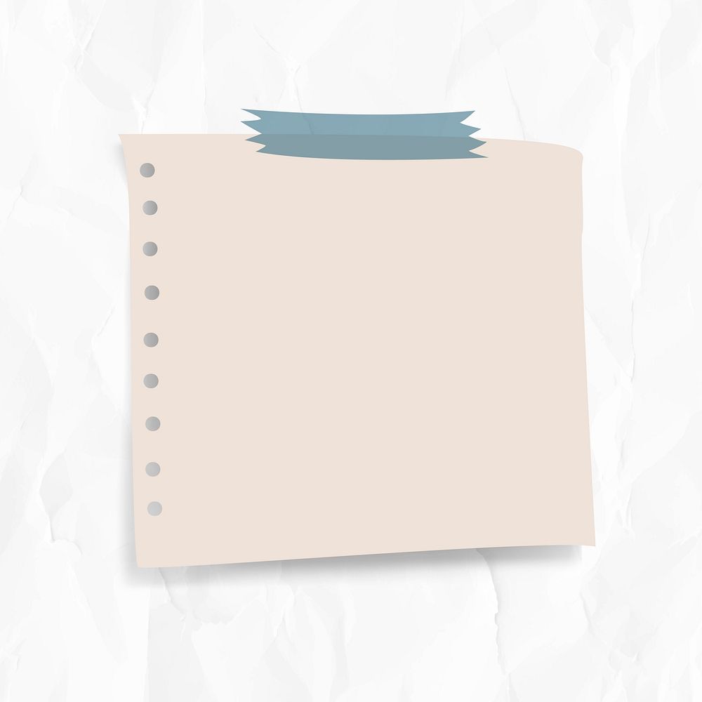 Blank notepaper set with sticky tape on wrinkled paper background
