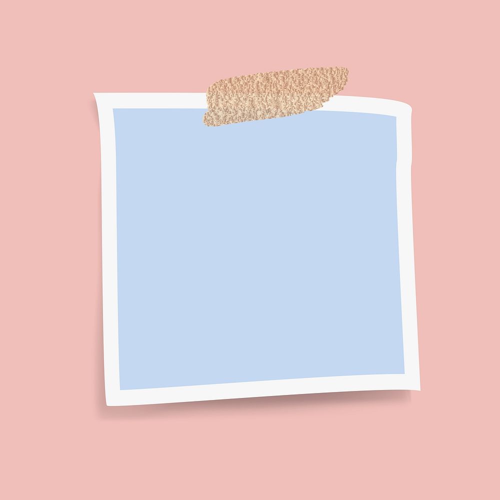 Blank blue notepaper on pink background