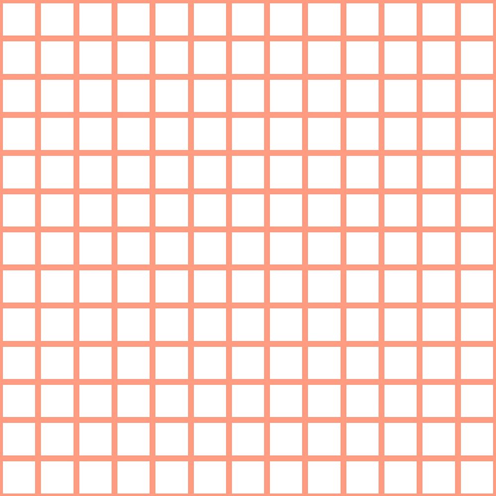 Pastel orange seamless grid pattern vector