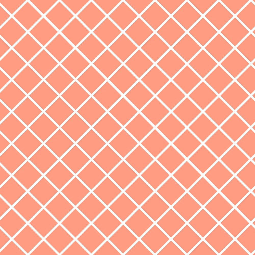 Pastel orange seamless grid pattern vector