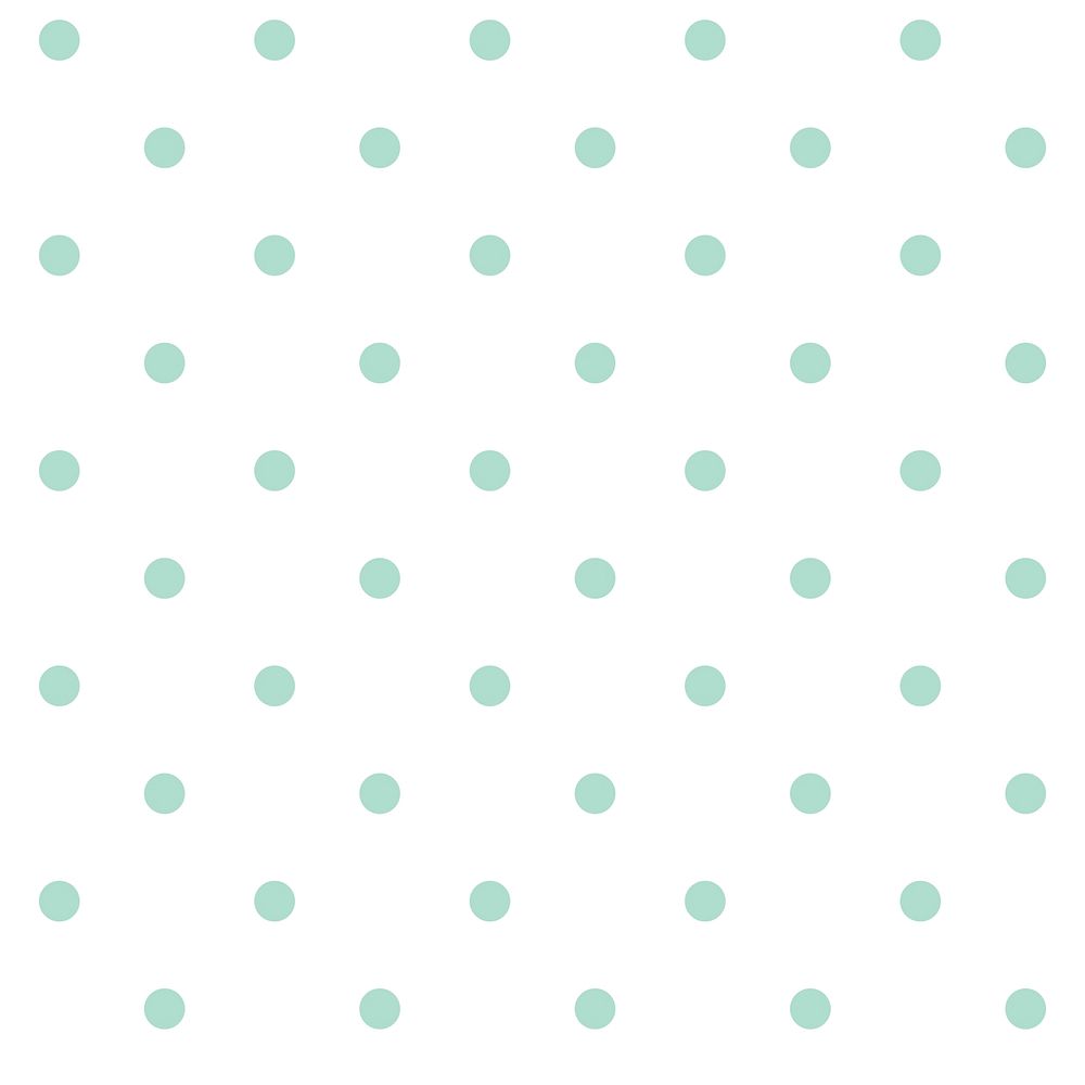 Mint green and white seamless polka dot pattern vector