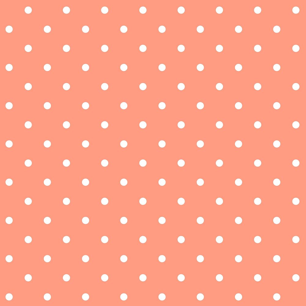 Pastel orange seamless polka dot pattern vector