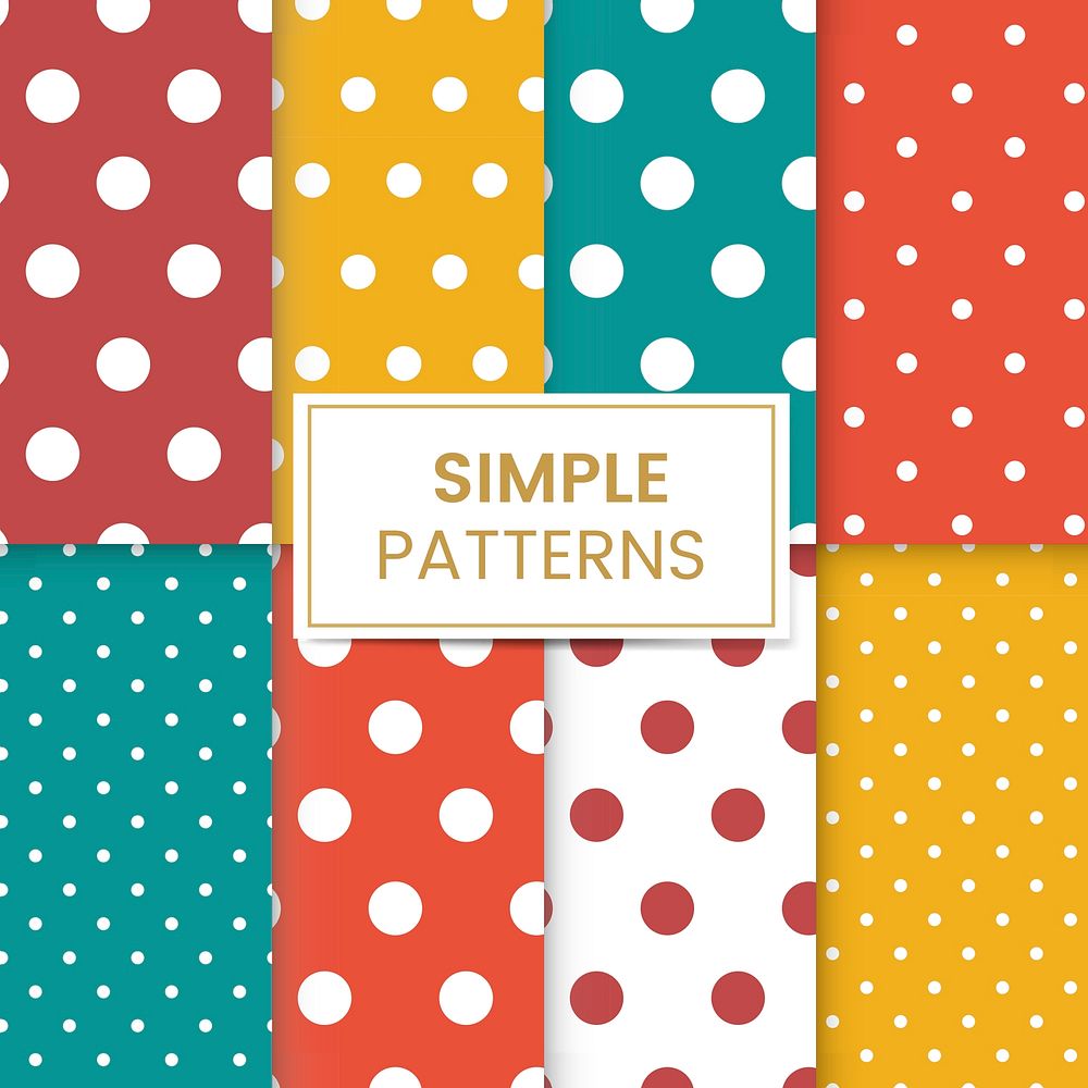 Colorful polka dot seamless pattern vector set