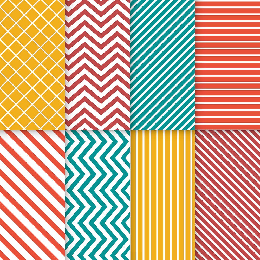 Colorful mixed seamless pattern vector set