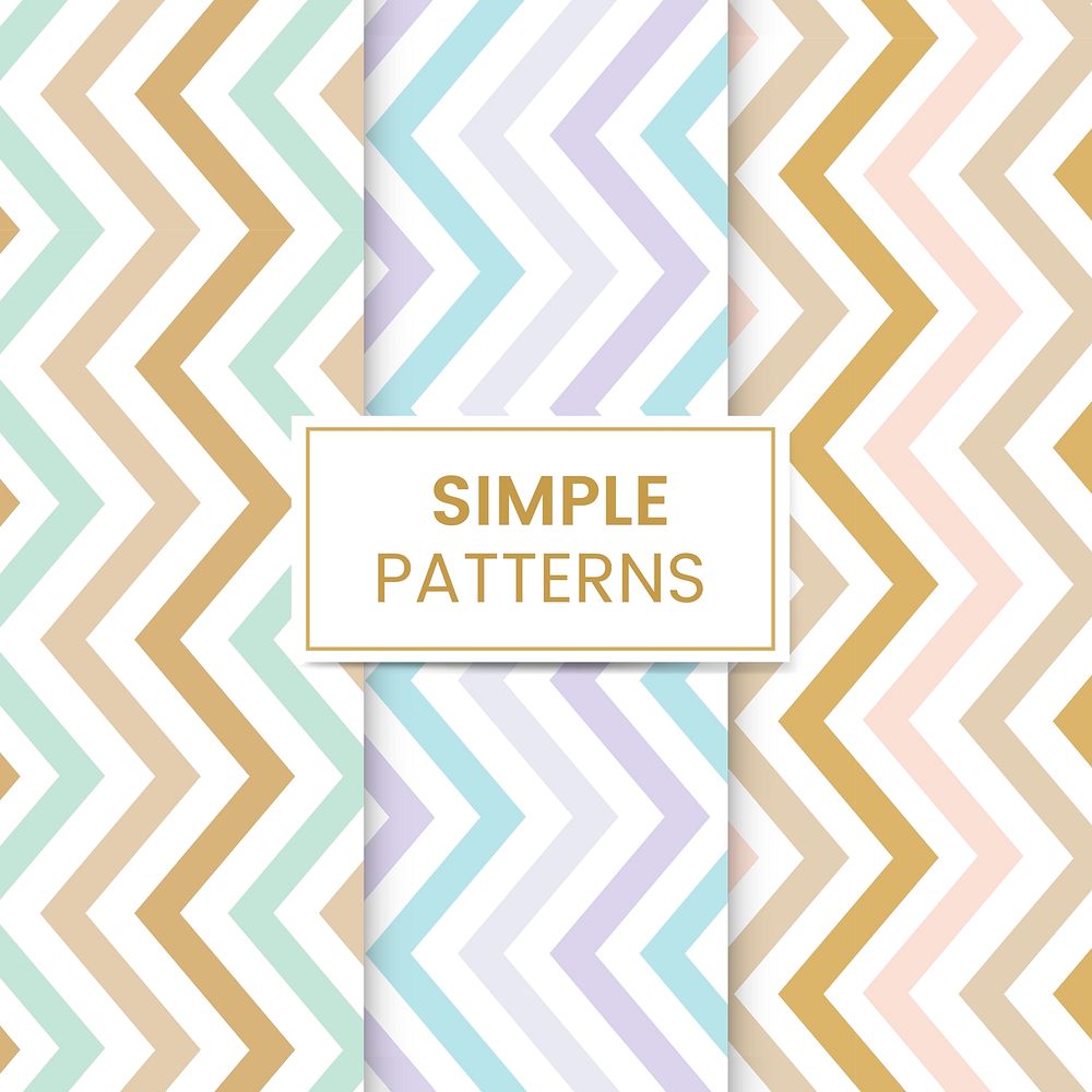 Pastel zigzag seamless pattern vector set