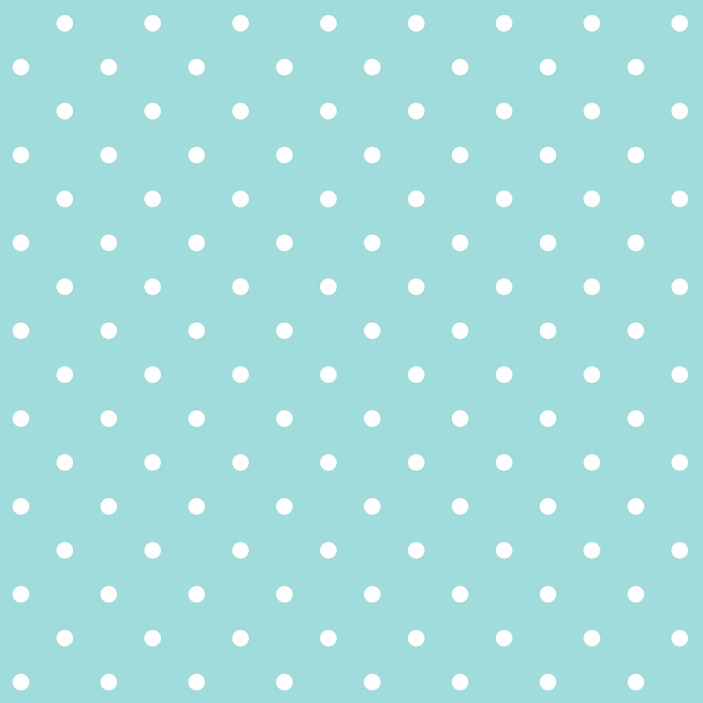Turquoise and white seamless polka dot pattern vector