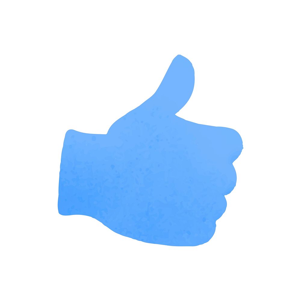 Blue thumbs up sign social ads template