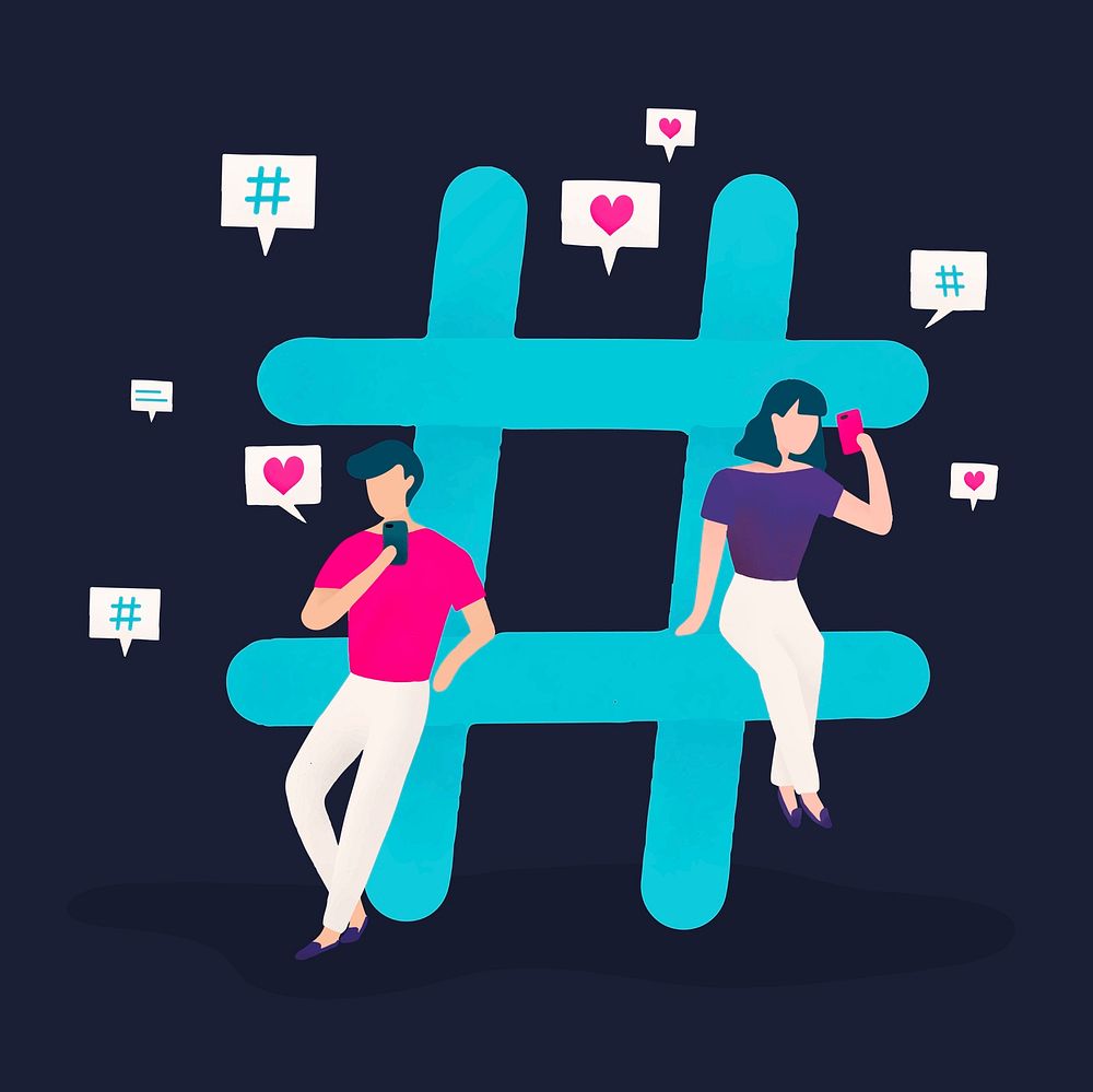 Users with a hashtag vector