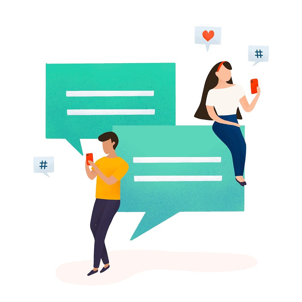 Users with speech bubbles vector