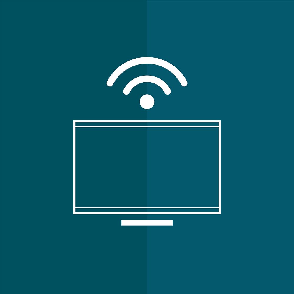 Television in a smart home icon vector