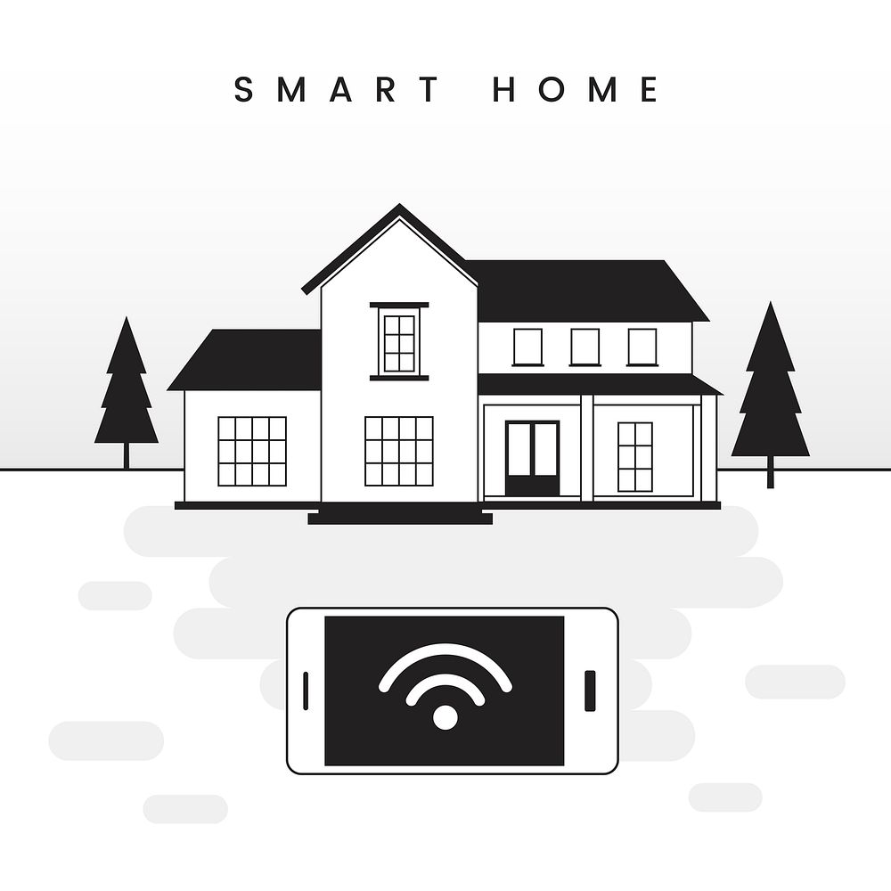 Smart home tech infographic vector