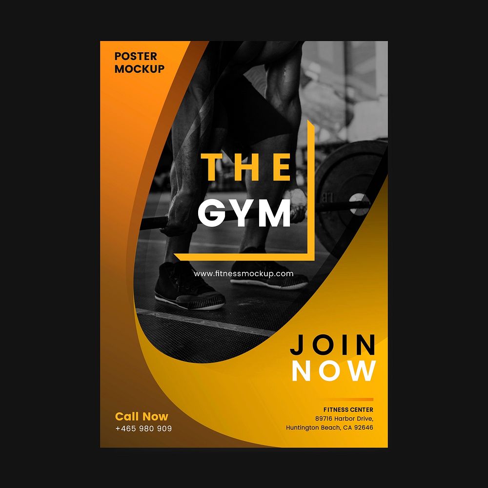 The gym promotional poster vector