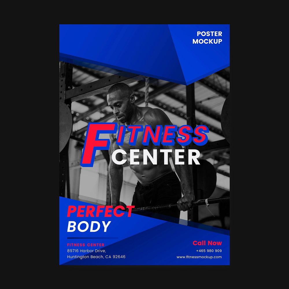 Fitness center promotional poster vector