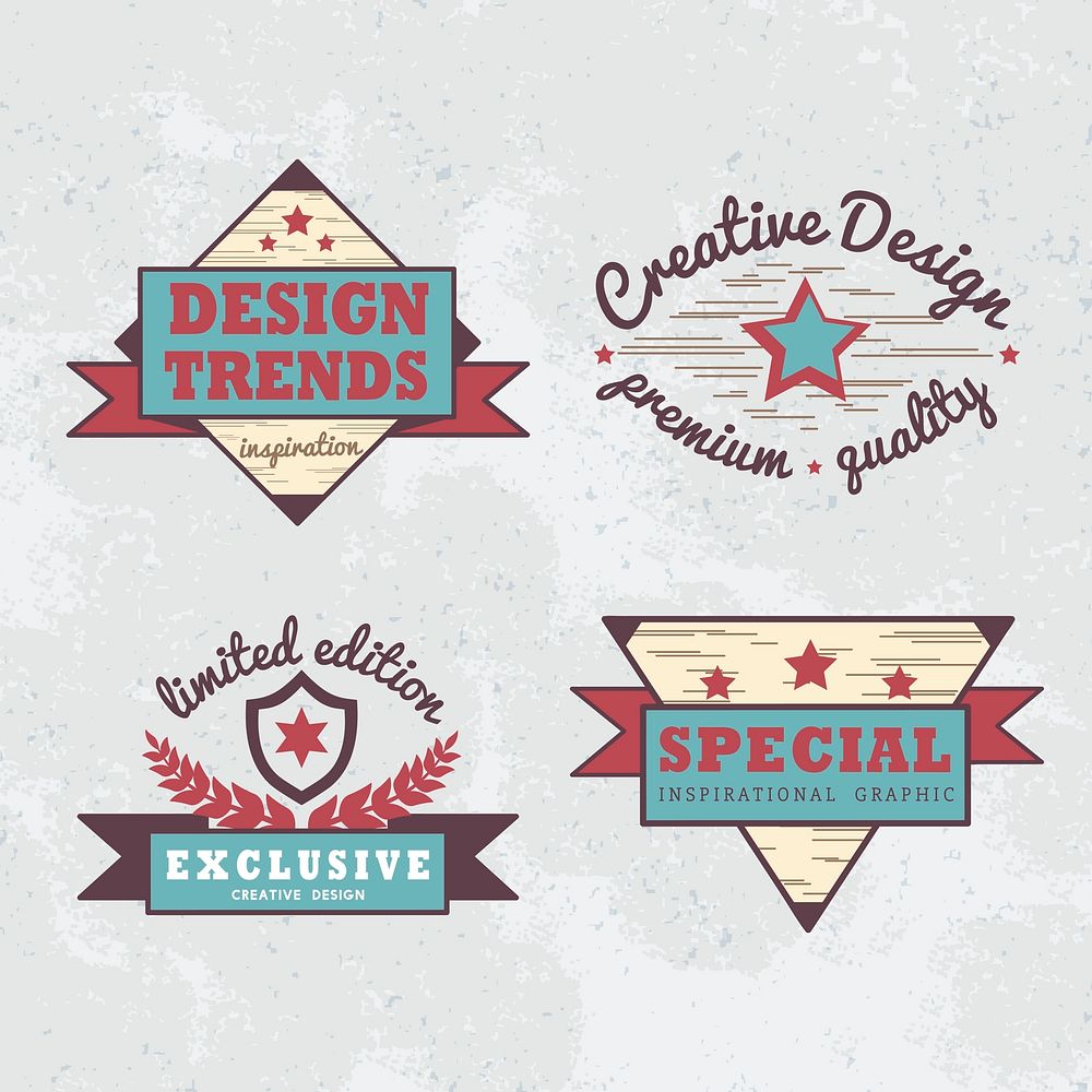 Premium quality badge vector set