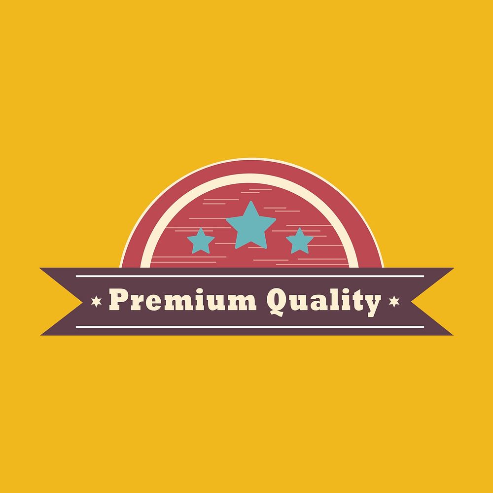 Premium quality badge design vector