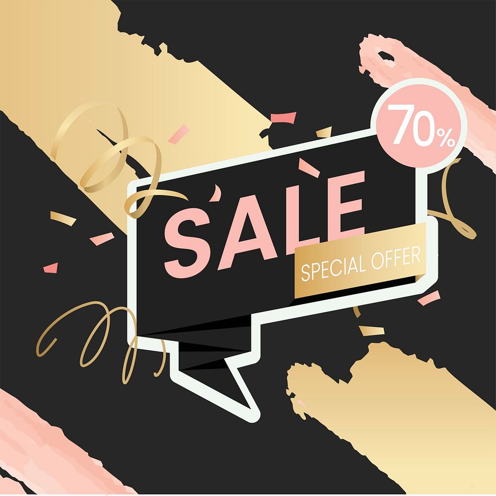 70% discount shop sale special offer promotion badge vector