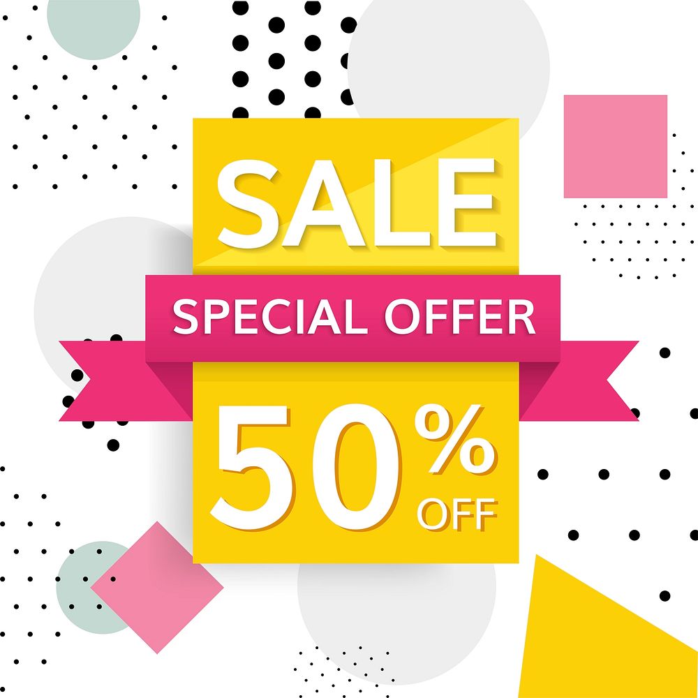 Colorful 50% discount off shop | Free Vector - rawpixel