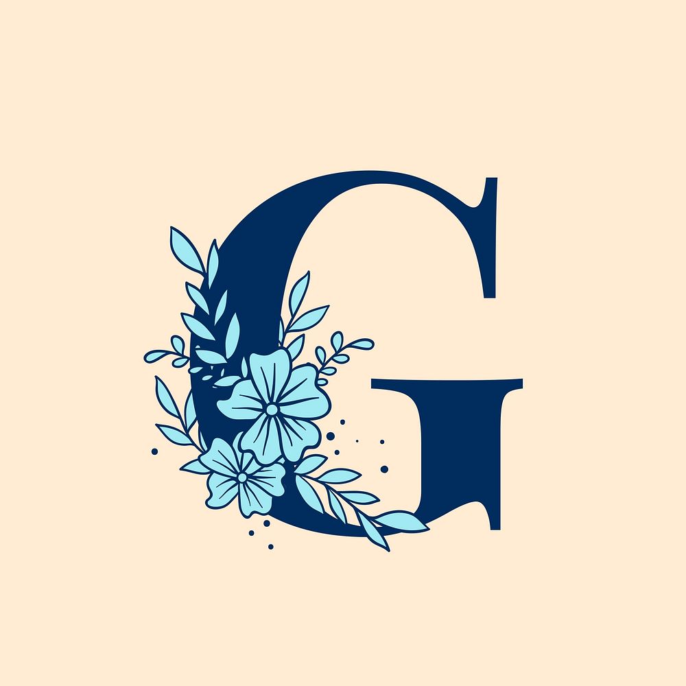 Botanical capital letter G vector