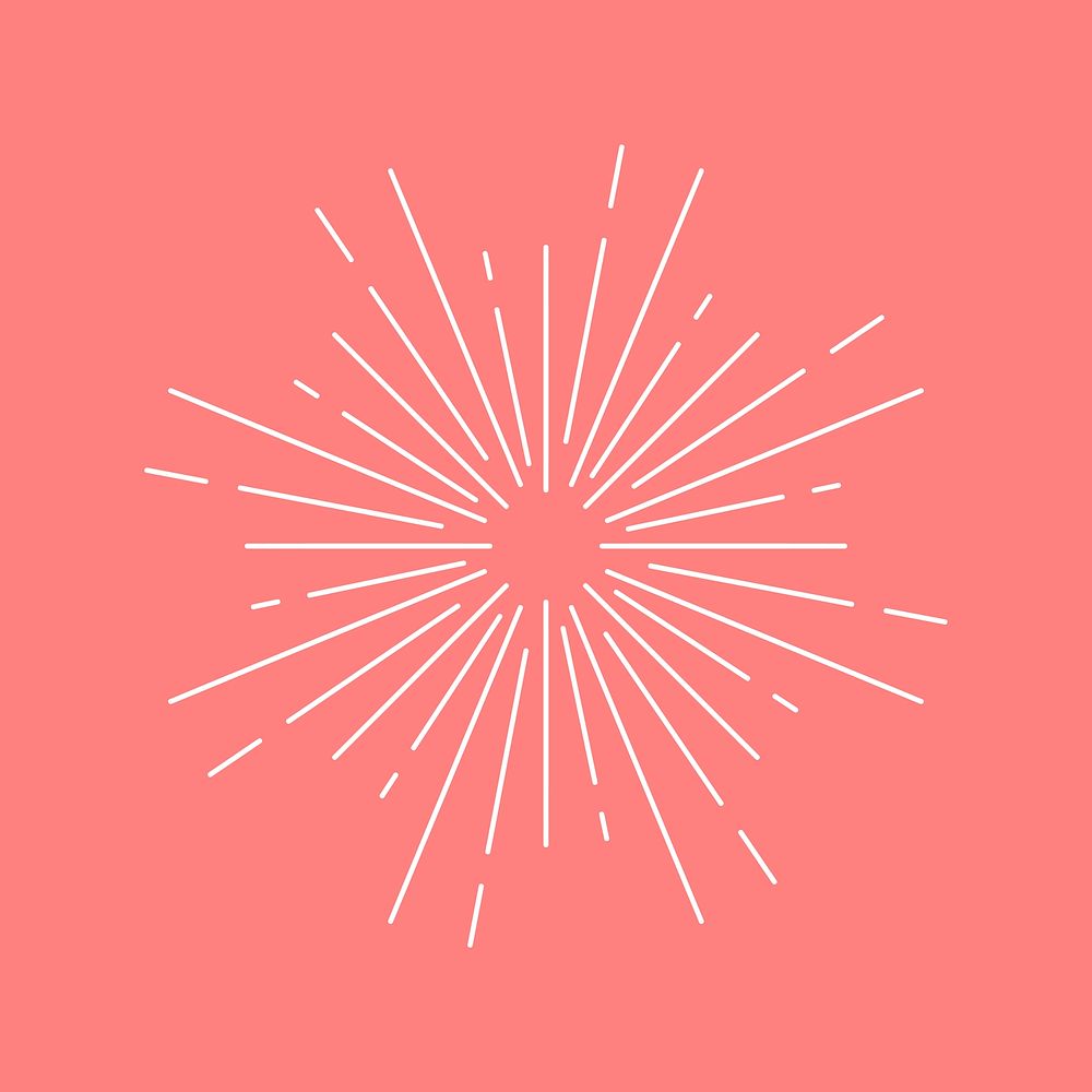Sunburst design on pink vector