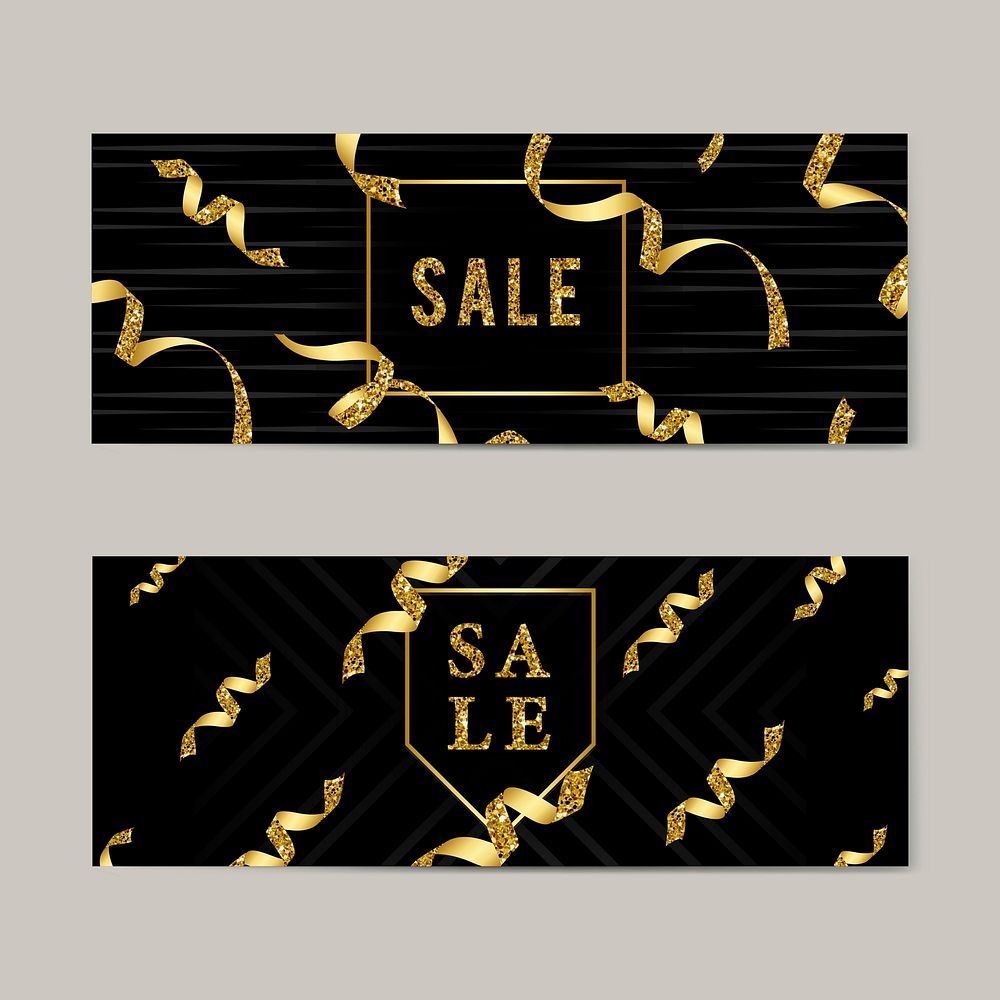 Sale emblem with ribbons vector