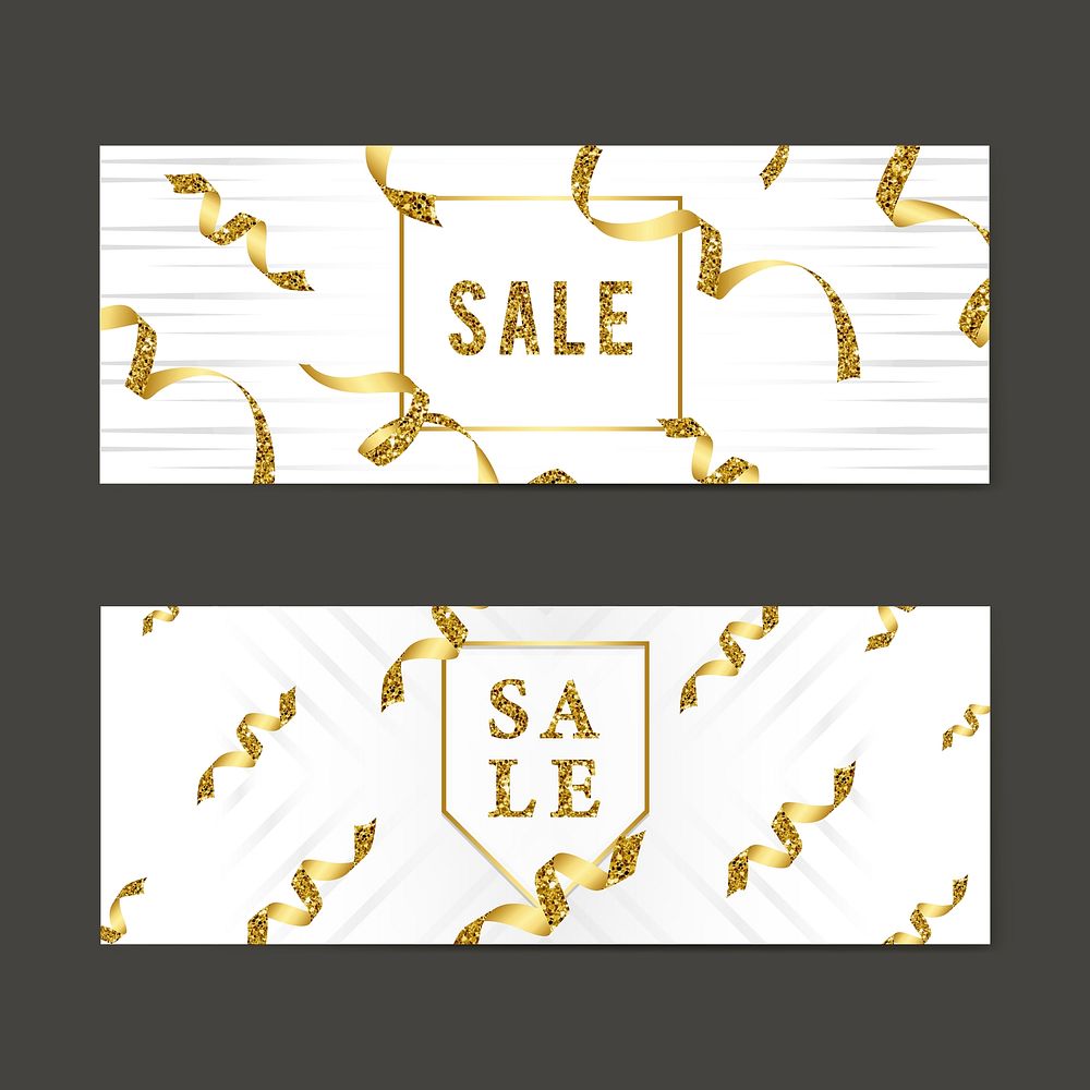 Sale sign with ribbons vector