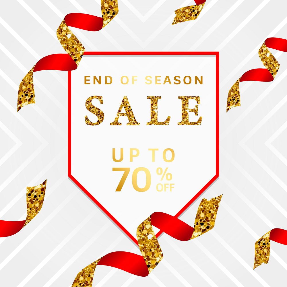 End of season sale up to 70% off sign vector