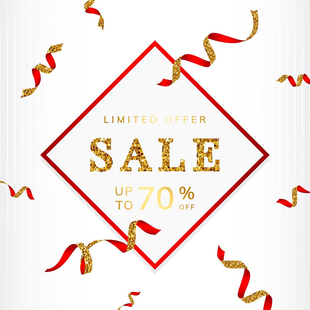 Limited offer 70% off sign vector