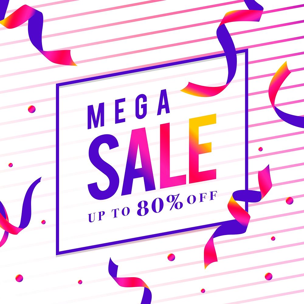 Mega sale 80% off sign vector