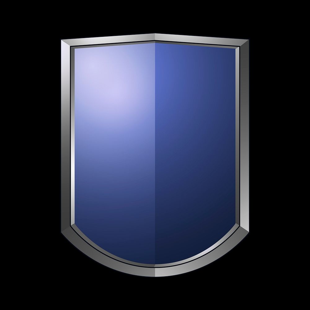 Blue Baroque shield elements vector