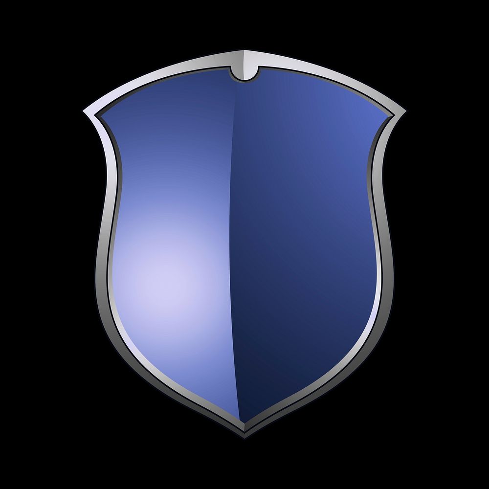 Blue Baroque shield elements vector
