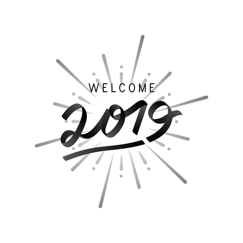 Welcome year 2019 celebration vector