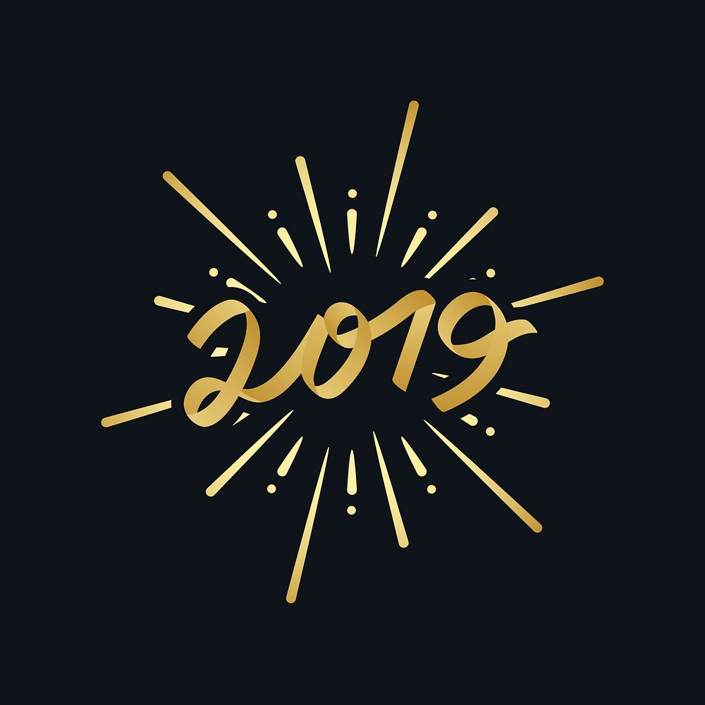 Happy new year 2019 badge vector