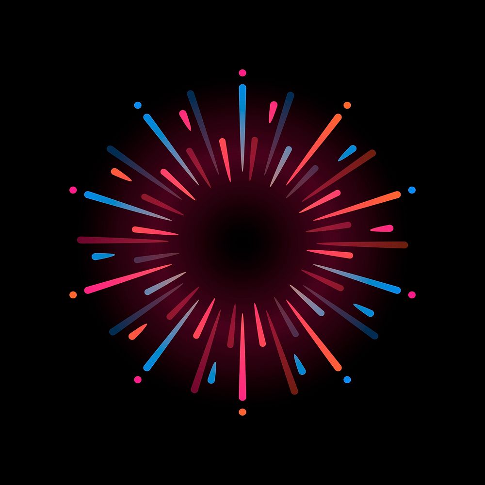 Vibrant firework explosion element vector