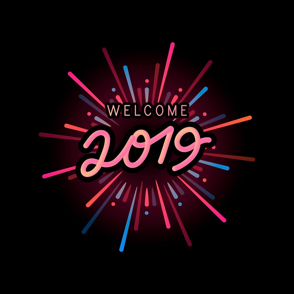 Welcome year 2019 celebration vector