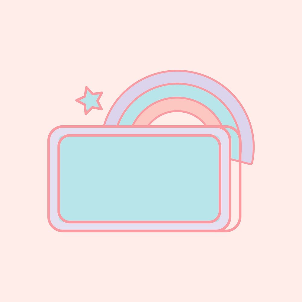 Cute pastel rainbow sign vector