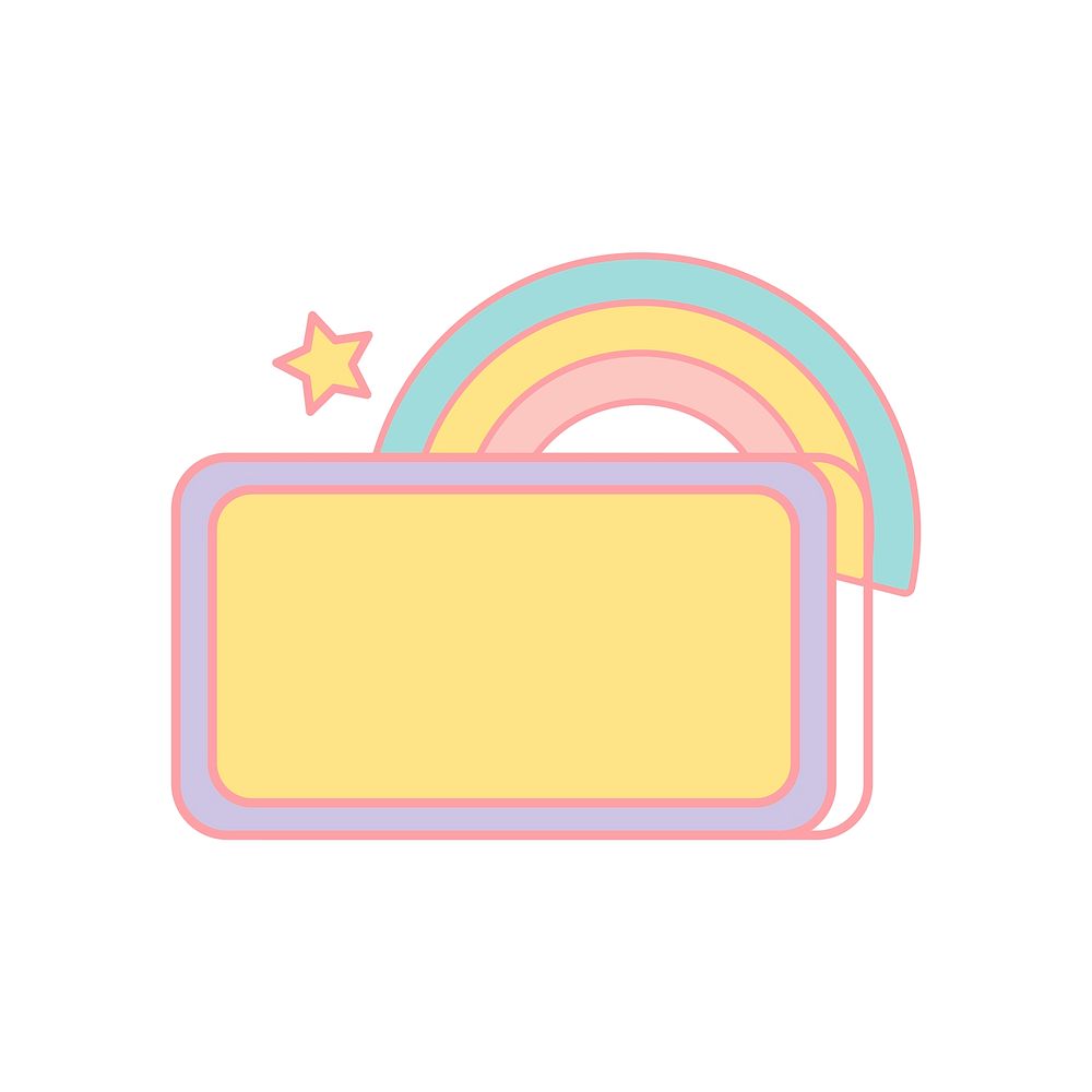 Cute pastel rainbow sign vector