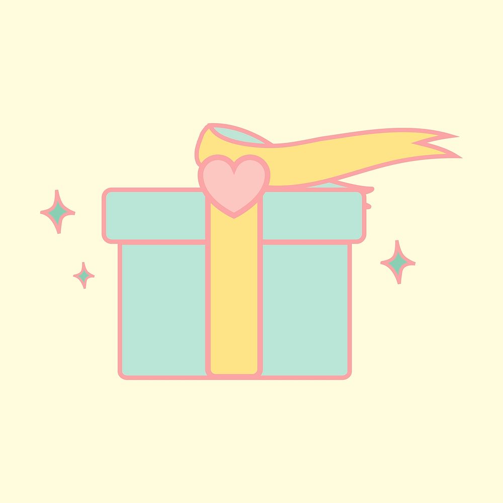 Cute pastel green gift box vector